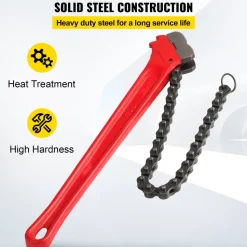 VEVOR Chain Wrench Pipe 36inch,Heavy Duty Oil Filter Chain Wrench Capacity 4-1/2 to 7-1/2inch ,Chain Wrench 30inch (760 mm) Chain Length Plumbing Pipe Tool
