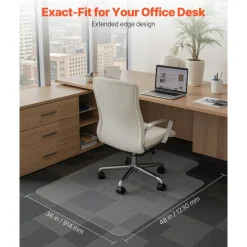 VEVOR Chair Mat with Lip, 36 x 48-inch Office Chair Mat for Low Pile Carpeted Floors, Plastic Floor Protector Rug with Studded, Non-Slip & Easy to Clean, Smooth Glide Under Desk Rug for Home Office