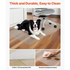VEVOR Chair Mat, 30 x 48-inch Transparent Office Chair Mat for Hard Floors, Floor Protector for Rolling Chairs, Non-Slip & Easy to Clean, Smooth Glide Under Desk Rug for Home Office (Rectangular)