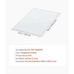 VEVOR Chair Mat, 30 x 48-inch Transparent Office Chair Mat for Hard Floors, Floor Protector for Rolling Chairs, Non-Slip & Easy to Clean, Smooth Glide Under Desk Rug for Home Office (Rectangular)