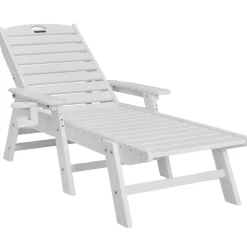VEVOR Chaise Lounge Chair, 400 lbs Weight Capacity, 6 Positions Adjustable Patio Lounge Chair, Outdoor HDPE Lounge Chair with Backrest & Cup Holder, for Pool Poolside Deck Backyard Lawn, Gray