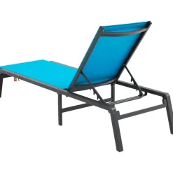 VEVOR Chaise Lounge Chair Outdoor, Aluminum Patio Lounge Chair with Adjustable 5-Position, Folding Pool Lounge Chair Recliner and Full Flat Tanning Chair for Patio, Beach, Pool, Blue