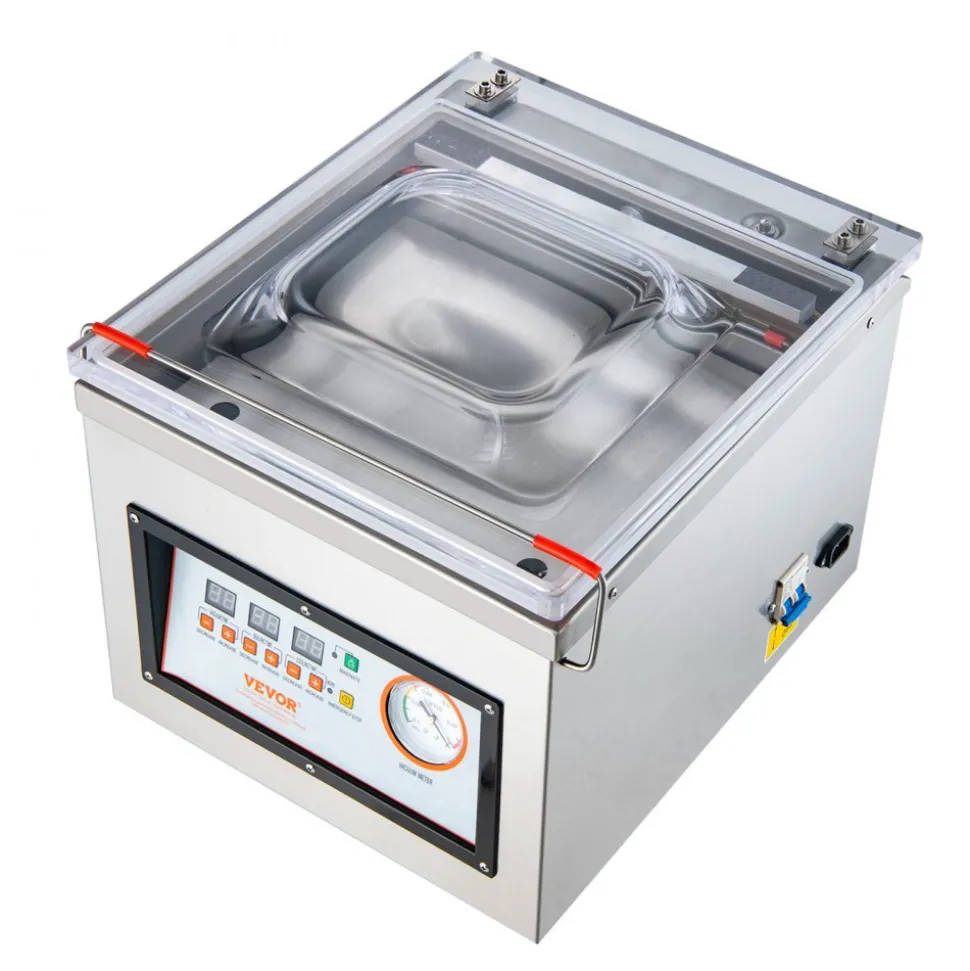 VEVOR Chamber Vacuum Sealer, 320W Sealing Power, Vacuum Packing Machine for Wet Foods, Meats, Marinades and More, Compact Size with 12.6 in Sealing Length, Applied in Home Kitchen and Commercial Use
