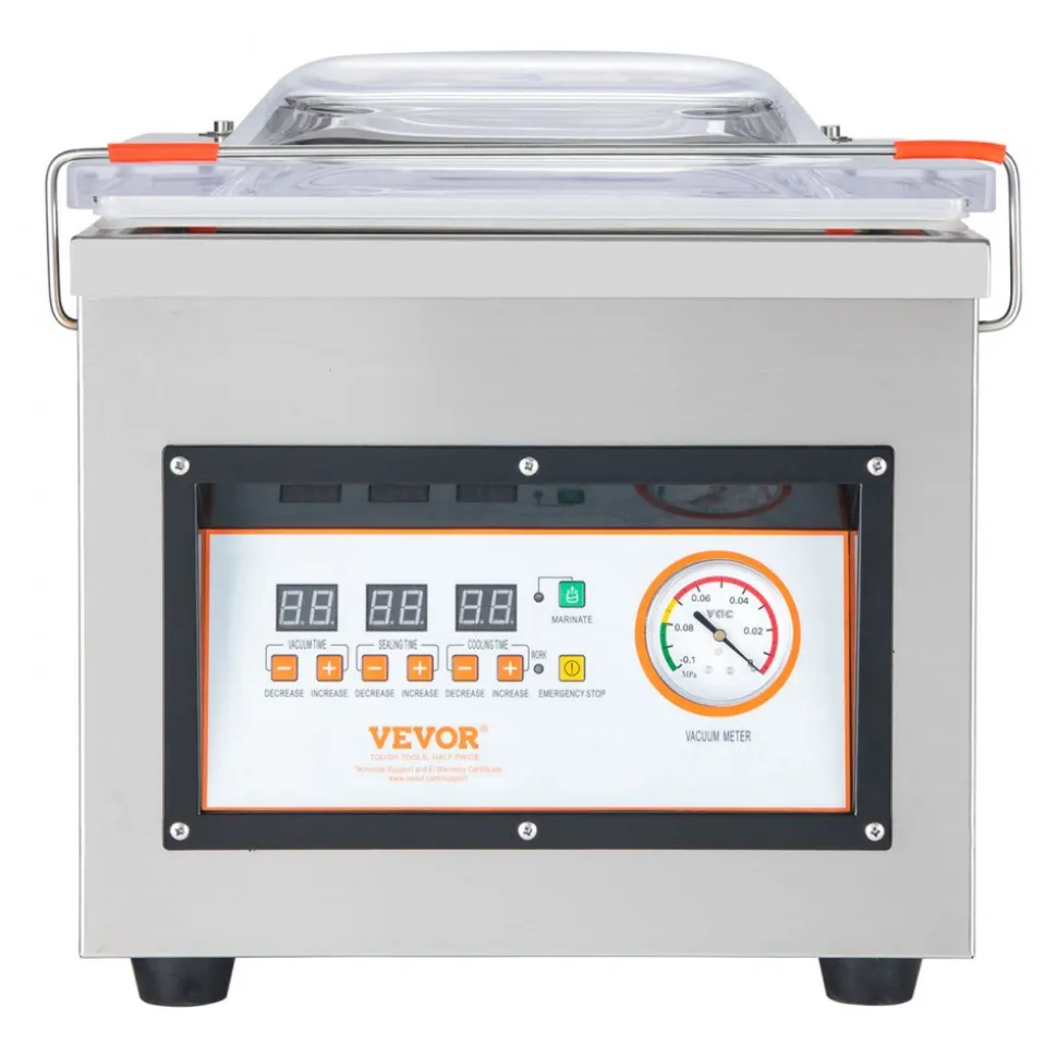 VEVOR Chamber Vacuum Sealer, 320W Sealing Power, Vacuum Packing Machine for Wet Foods, Meats, Marinades and More, Compact Size with 12.6 in Sealing Length, Applied in Home Kitchen and Commercial Use