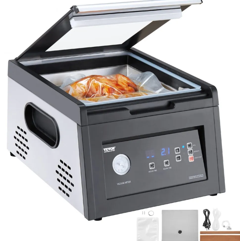 VEVOR Chamber Vacuum Sealer, 380W Vacuum Pump Power, Sealing Bag Packing Machine for Wet Foods, Meat, Compact Design with 11.5 in Sealing Length, Ideal Commercial Sealer for Professional and Home Use