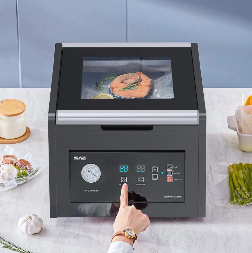 VEVOR Chamber Vacuum Sealer, 380W Vacuum Pump Power, Sealing Bag Packing Machine for Wet Foods, Meat, Compact Design with 11.5 in Sealing Length, Ideal Commercial Sealer for Professional and Home Use