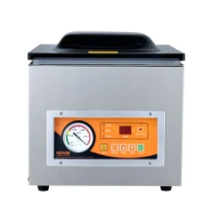 VEVOR Chamber Vacuum Sealer, 260W Sealing Power, Vacuum Packing Machine for Wet Foods, Meats, Marinades and More, Compact Size with 10.2 in Sealing Length, Applied in Home Kitchen