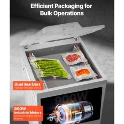VEVOR Chamber Vacuum Sealer, 260W Sealing Power, Vacuum Packing Machine for Wet Foods, Meats, Marinades and More, Compact Size with 10.2 in Sealing Length, Applied in Home Kitchen and Commercial Use