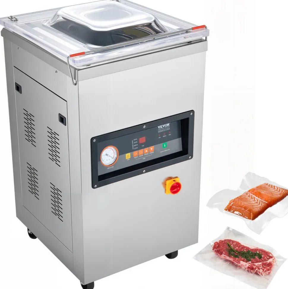 VEVOR Chamber Vacuum Sealer, 260W Sealing Power, Vacuum Packing Machine for Wet Foods, Meats, Marinades and More, Compact Size with 10.2 in Sealing Length, Applied in Home Kitchen and Commercial Use