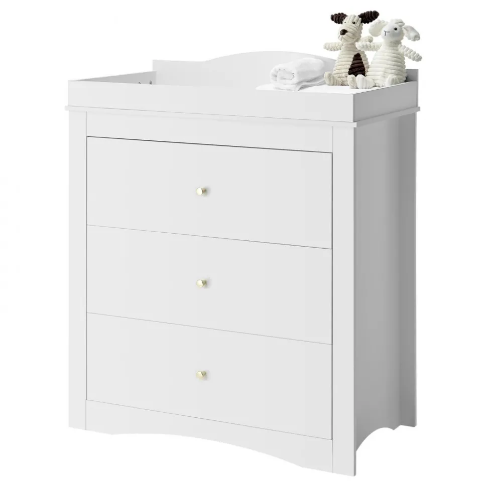 VEVOR Changing Table Dresser, Baby Diaper Change Station with 3 Drawers, Multi-Functional Modern Changing Table Dresser with Storage Organizer Nursery for Children's Room, White