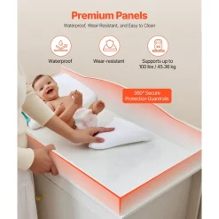 VEVOR Changing Table Dresser, Baby Diaper Change Station with 3 Drawers, Multi-Functional Modern Changing Table Dresser with Storage Organizer Nursery for Children's Room, White