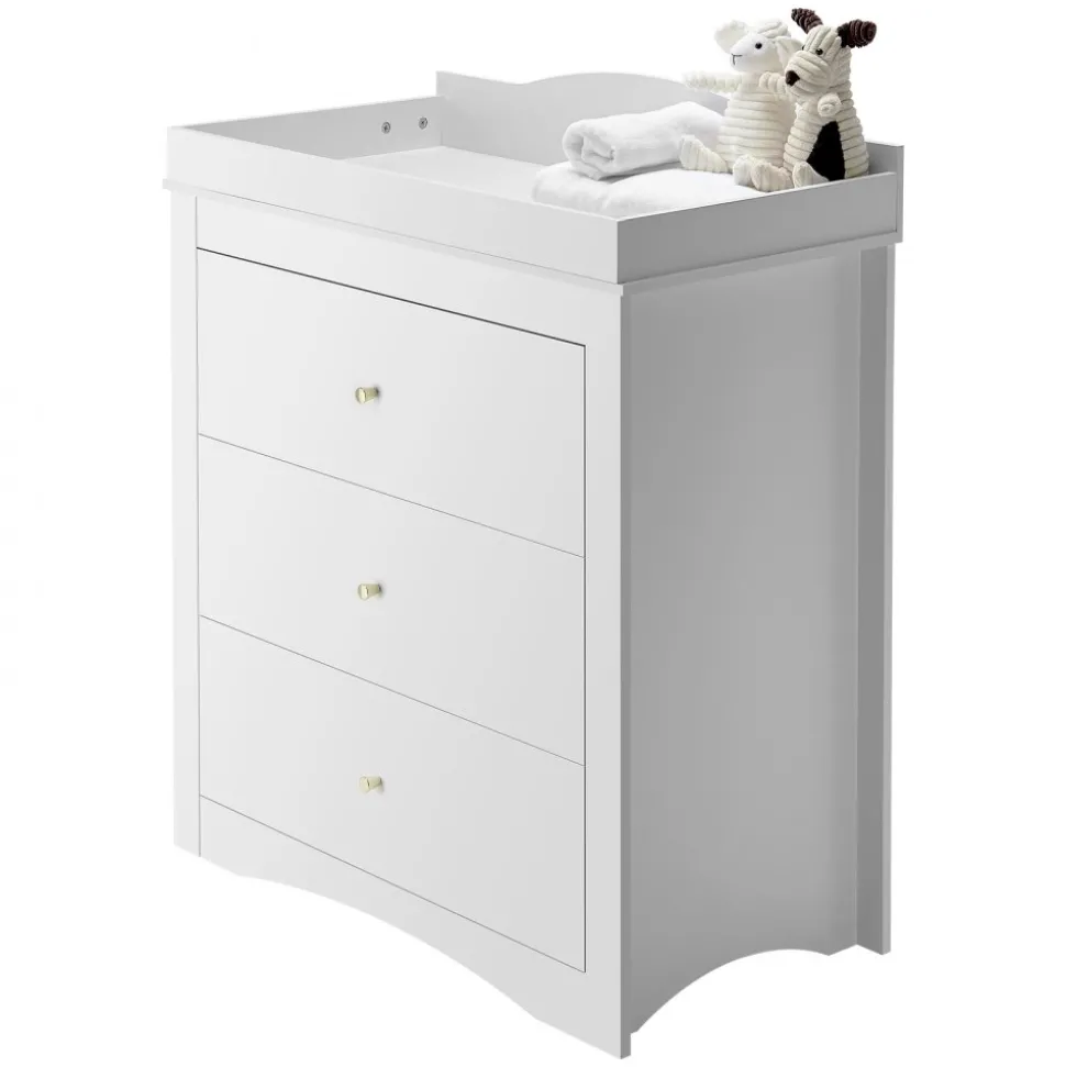 VEVOR Changing Table Dresser, Baby Diaper Change Station with 3 Drawers, Multi-Functional Modern Changing Table Dresser with Storage Organizer Nursery for Children's Room, White