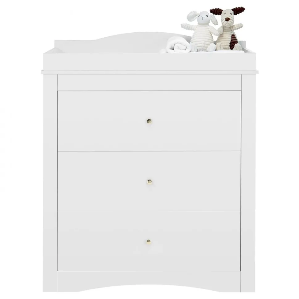 VEVOR Changing Table Dresser, Baby Diaper Change Station with 3 Drawers, Multi-Functional Modern Changing Table Dresser with Storage Organizer Nursery for Children's Room, White