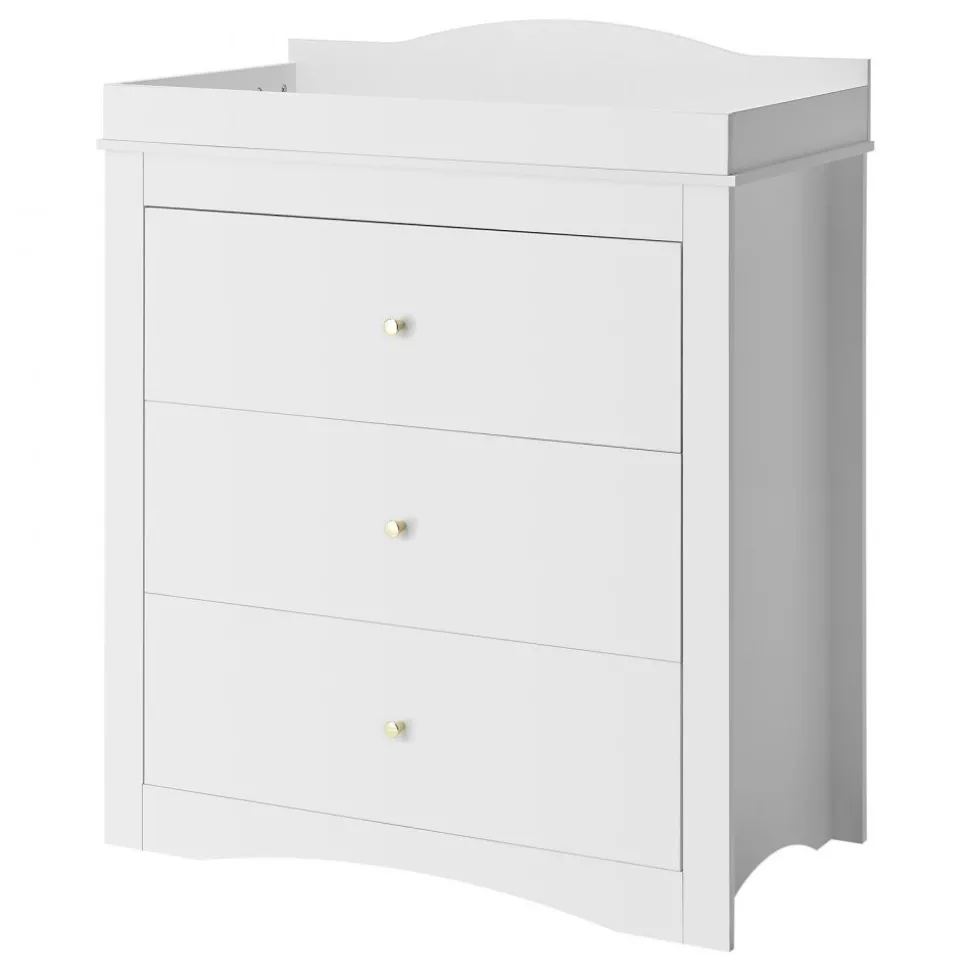 VEVOR Changing Table Dresser, Baby Diaper Change Station with 3 Drawers, Multi-Functional Modern Changing Table Dresser with Storage Organizer Nursery for Children's Room, White