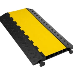 VEVOR 5 Channel Cable Protectors Extreme Rubber Cable Ramps Heavy Duty Protective Cable Wire Cord Ramp Driveway Rubber Traffic Speed Bumps Cable Protector (5-Channel, 1Pack-18000Lb)