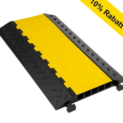 VEVOR 5 Channel Cable Protectors Extreme Rubber Cable Ramps Heavy Duty Protective Cable Wire Cord Ramp Driveway Rubber Traffic Speed Bumps Cable Protector (5-Channel, 1Pack-18000Lb)