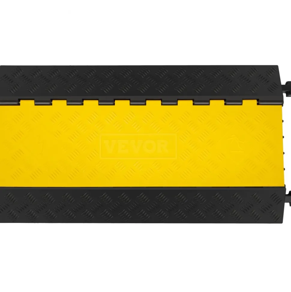 VEVOR 5 Channel Cable Protectors Extreme Rubber Cable Ramps Heavy Duty Protective Cable Wire Cord Ramp Driveway Rubber Traffic Speed Bumps Cable Protector (5-Channel, 1Pack-18000Lb)