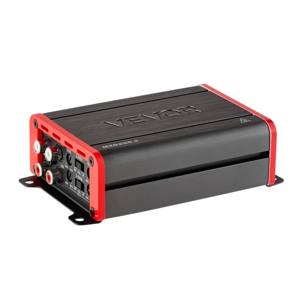 VEVOR 4 Channel Car Audio Amplifier 2 Ohm Stable Bridgeable Class D Full Range Amp Max Power 4 x 120W @ 4 Ohm / 4 x 200W @ 2 Ohm for Car SUV Truck Off-Road