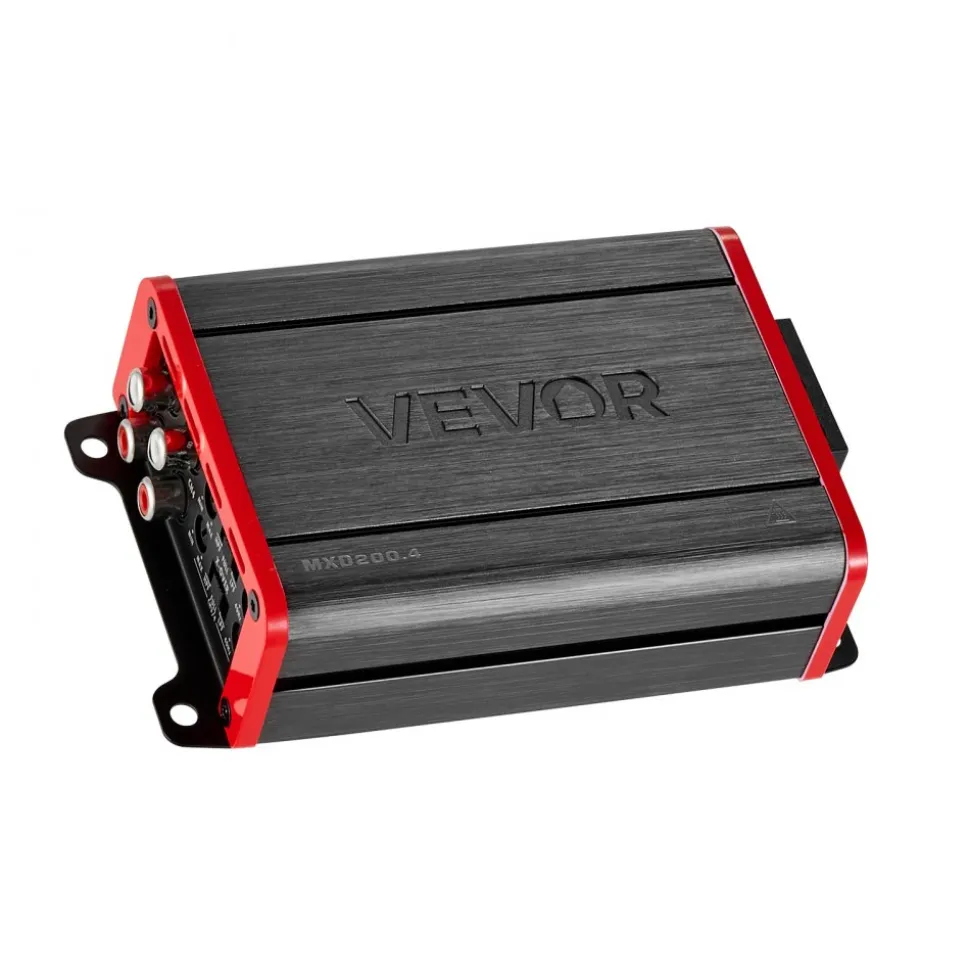 VEVOR 4 Channel Car Audio Amplifier 2 Ohm Stable Bridgeable Class D Full Range Amp Max Power 4 x 120W @ 4 Ohm / 4 x 200W @ 2 Ohm for Car SUV Truck Off-Road