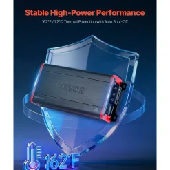 VEVOR 4 Channel Car Audio Amplifier 2 Ohm Stable Bridgeable Class D Full Range Amp Max Power 4 x 500W @ 4 Ohm / 4 x 1000W @ 2 Ohm for Car SUV Truck Off-Road