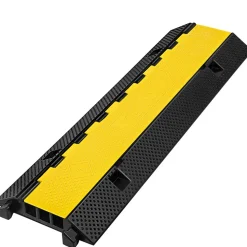 VEVOR 3 Channel Rubber Cable Protector Ramp 1.2 x 1.2 Inch Channel Heavy Duty Cable Wire Cord Cover Ramp Speed Bump Driveway Hose Cable Ramp Protector
