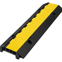 VEVOR 3 Channel Rubber Cable Protector Ramp 1.2 x 1.2 Inch Channel Heavy Duty Cable Wire Cord Cover Ramp Speed Bump Driveway Hose Cable Ramp Protector