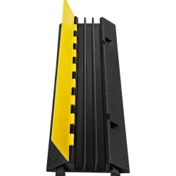 VEVOR 3 Channel Rubber Cable Protector Ramp 1.2 x 1.2 Inch Channel Heavy Duty Cable Wire Cord Cover Ramp Speed Bump Driveway Hose Cable Ramp Protector