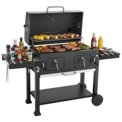 VEVOR Charcoal Grill, 780 sq.in. Extra-Large Charcoal Barbecue Grill with 2 Liftable Charcoal Trays & Folding Side Tables, High-Temp Powder-Coated Steel BBQ Cooking Grills for Patio Backyard Parties