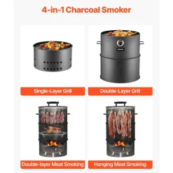 VEVOR Charcoal Smoker Grill, 18.5