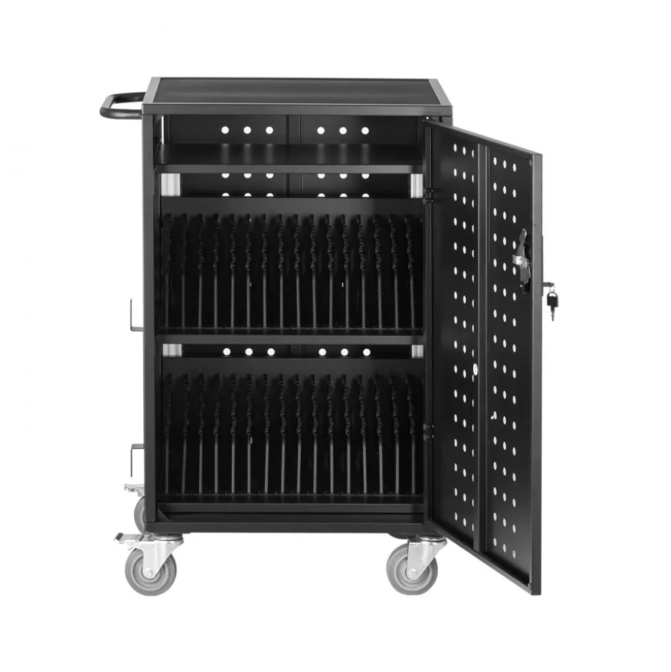 VEVOR Charging Cart, 32 Device Mobile Charging Station, Up to 15.6 in Screen Size, Office and Classroom Mobile Charging Cart, for Chromebook, Tablet and Laptop