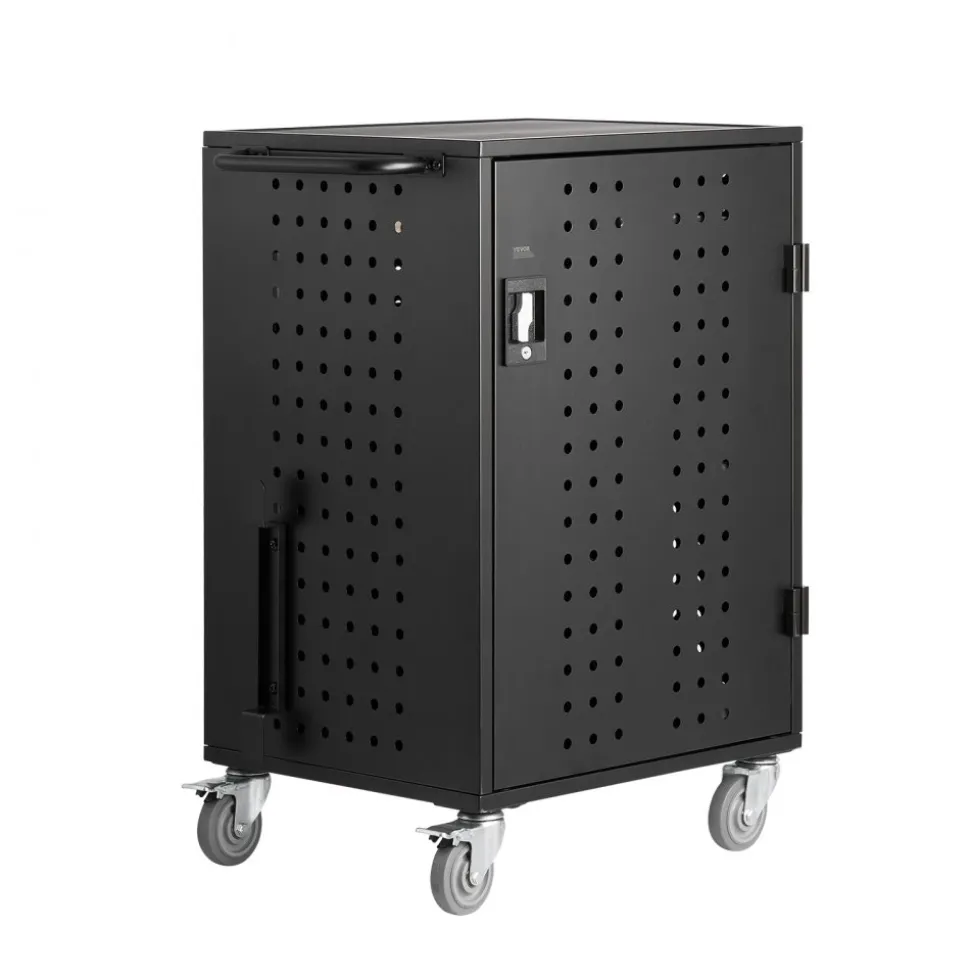 VEVOR Charging Cart, 32 Device Mobile Charging Station, Up to 15.6 in Screen Size, Office and Classroom Mobile Charging Cart, for Chromebook, Tablet and Laptop