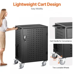 VEVOR Charging Cart, 36 Device Mobile Charging Station, Up to 15.6 in Screen Size, Office and Classroom Mobile Charging Cart, for Chromebook, Tablet and Laptop