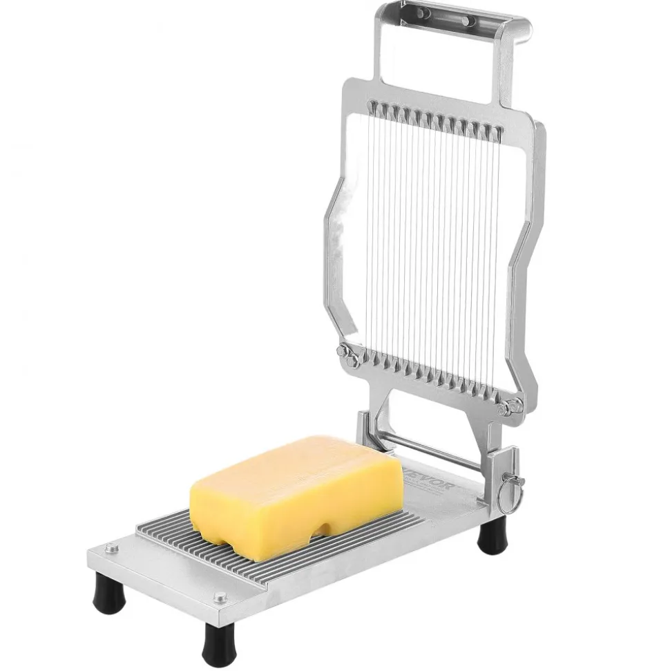 VEVOR Cheese Cutter with Wire, 0.2" Ultra-Thin Cheeser Butter Cutting Blade, Detachable Cheese Slicer Wire, Aluminum Alloy Commercial Cheese Slicer with 316 Stainless Steel Knife Wire, Kitchen Cooking