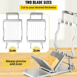 VEVOR Cheese Cutter With Wire 1 cm & 2 cm Cheeser Butter Cutting Blade Replaceable Cheese Slicer Wire, Aluminum Alloy Commercial Cheese Slicer with 304 Stainless Steel Wire Kitchen Cooking Baking Tool