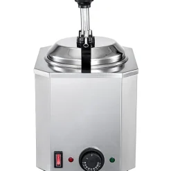 VEVOR Cheese Dispenser with Pump, 2.6 Qt Capacity Cheese Warmer, Stainless Steel Hot Fudge Warmer with Pump 650W Cheese Dispenser, 30-110℃ Temp Adjustable, for Hot Fudge Cheese Caramel