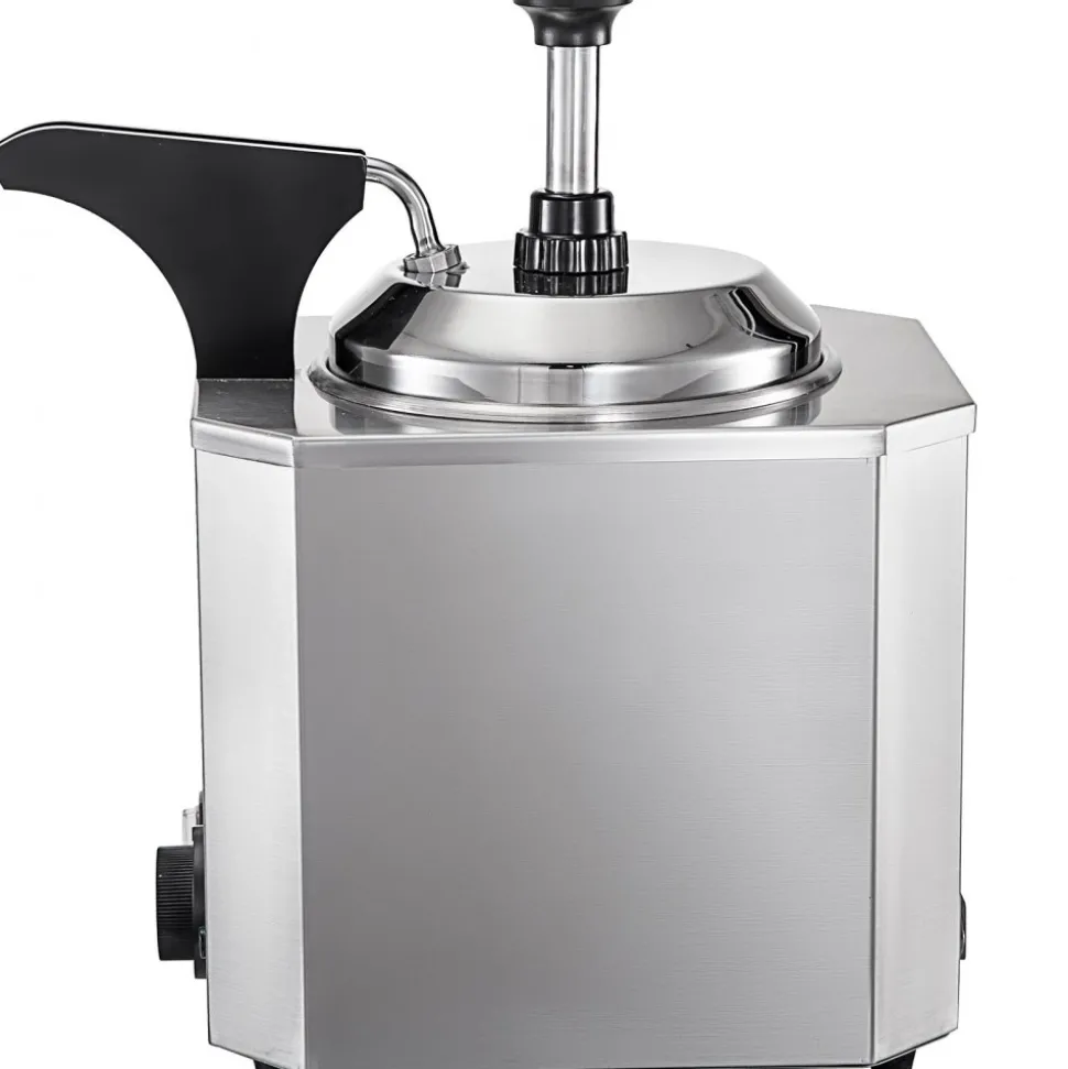 VEVOR Cheese Dispenser with Pump, 2.6 Qt Capacity Cheese Warmer, Stainless Steel Hot Fudge Warmer with Pump 650W Cheese Dispenser, 30-110℃ Temp Adjustable, for Hot Fudge Cheese Caramel