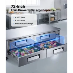VEVOR Chef Base Refrigerator, 72