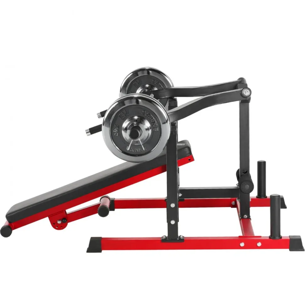 VEVOR Chest Press Machine, 450 LBS Bench Press Set, Adjustable Flat Incline Bench with Independent Converging Arms, Upper Chest Equipment, Fitness Home Gym Equipment for Chest, AB Workouts, Shoulder