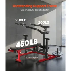 VEVOR Chest Press Machine, 450 LBS Bench Press Set, Adjustable Flat Incline Bench with Independent Converging Arms, Upper Chest Equipment, Fitness Home Gym Equipment for Chest, AB Workouts, Shoulder