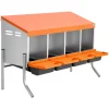 VEVOR Chicken Nesting Boxes, 4 Compartments, with Support Legs, Easy Egg Collection, Galvanized Steel and High-Strength Plastic, Roll Away Nesting Boxes for Chickens and Hens Laying Eggs, Orange