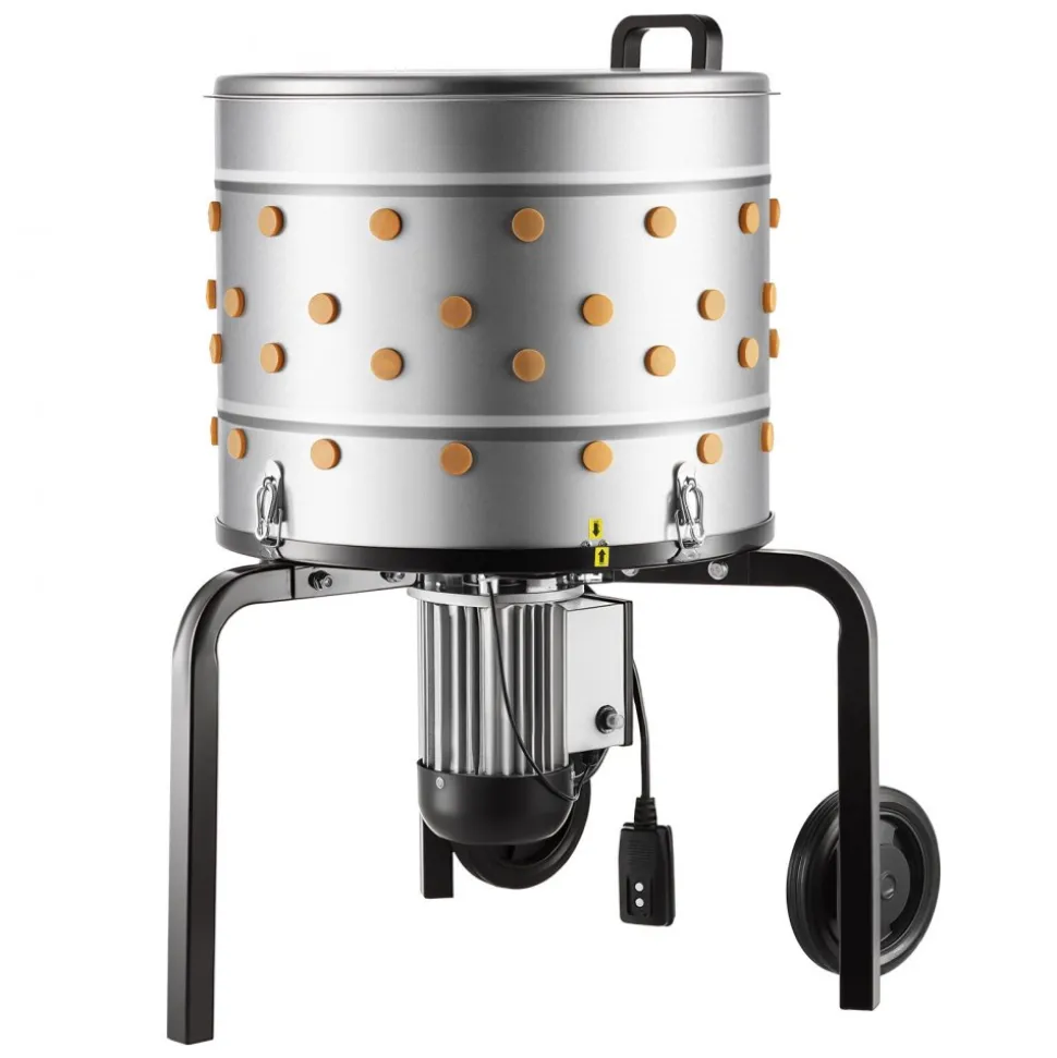 VEVOR Chicken Plucker Machine, 19.7 in Drum, 750W & 275RPM Electric Chicken Plucking Machine with 98 Soft Fingers & Transport Wheels, Stainless Steel Feather Remover for Processing 2 Chicks Once