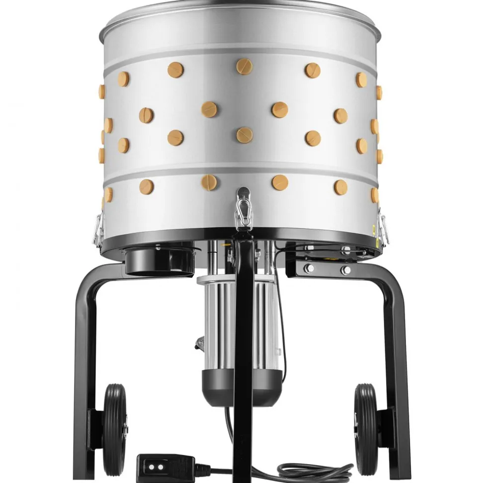 VEVOR Chicken Plucker Machine, 19.7 in Drum, 750W & 275RPM Electric Chicken Plucking Machine with 98 Soft Fingers & Transport Wheels, Stainless Steel Feather Remover for Processing 2 Chicks Once