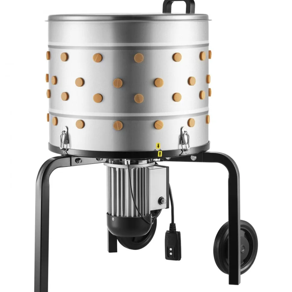 VEVOR Chicken Plucker Machine, 19.7 in Drum, 750W & 275RPM Electric Chicken Plucking Machine with 98 Soft Fingers & Transport Wheels, Stainless Steel Feather Remover for Processing 2 Chicks Once