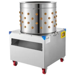 VEVOR Chicken Plucker Machine, 19.7 in Drum, 2HP & 275RPM Electric Chicken Plucking Machine with 106 Soft Fingers & Transport Wheels, Stainless Steel Feather Remover for Processing 2-4 Chicks Once