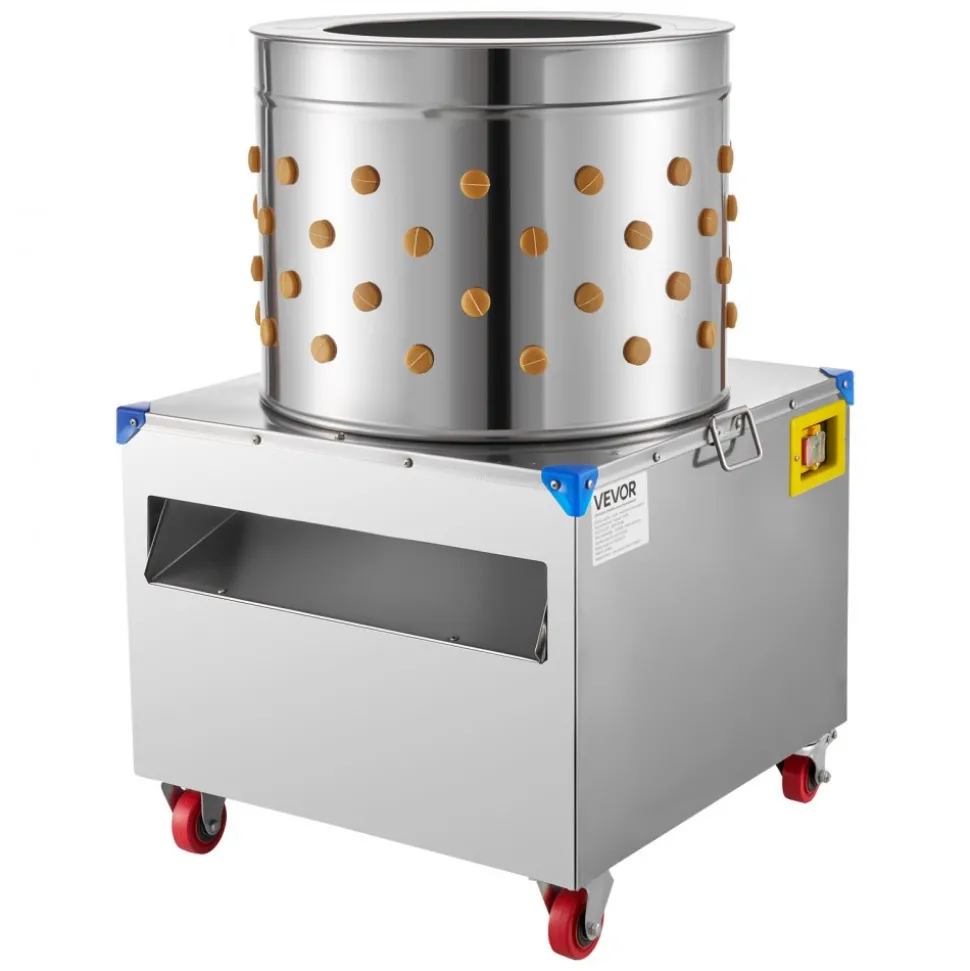 VEVOR Chicken Plucker Machine, 19.7 in Drum, 2HP & 275RPM Electric Chicken Plucking Machine with 106 Soft Fingers & Transport Wheels, Stainless Steel Feather Remover for Processing 2-4 Chicks Once