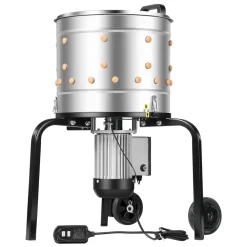 VEVOR Chicken Plucker Machine, 15.7 in Drum, 550W & 275RPM Electric Chicken Plucking Machine with 114 Soft Fingers & Transport Wheels, Stainless Steel Feather Remover for Processing 1-2 Chicks Once