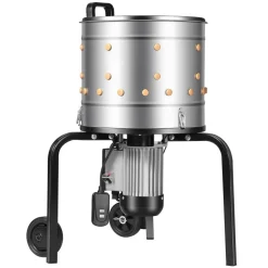 VEVOR Chicken Plucker Machine, 15.7 in Drum, 550W & 275RPM Electric Chicken Plucking Machine with 114 Soft Fingers & Transport Wheels, Stainless Steel Feather Remover for Processing 1-2 Chicks Once