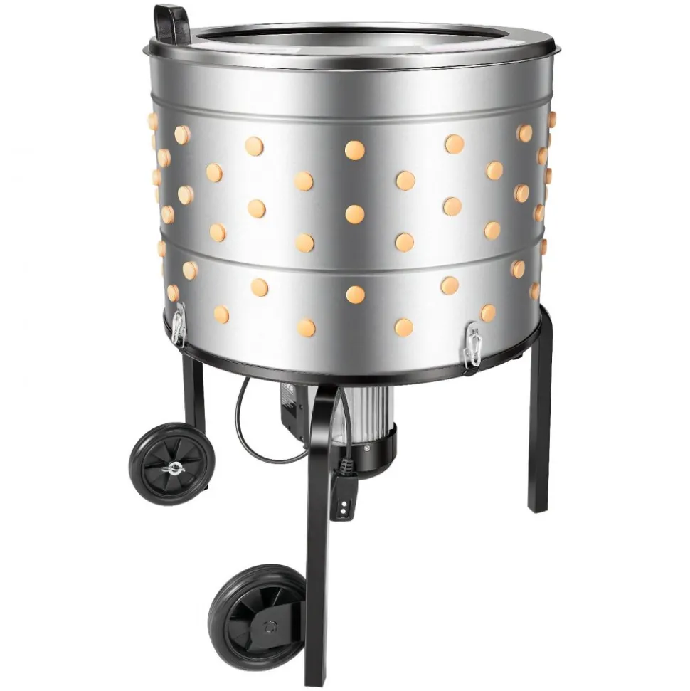 VEVOR Chicken Plucker Machine, 25.6 in Drum, 1200W & 275RPM Electric Chicken Plucking Machine with 158 Soft Fingers & Transport Wheels, Stainless Steel Feather Remover for Processing 4 Chicks Once