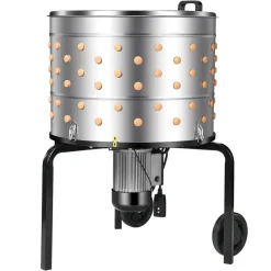 VEVOR Chicken Plucker Machine, 25.6 in Drum, 1200W & 275RPM Electric Chicken Plucking Machine with 158 Soft Fingers & Transport Wheels, Stainless Steel Feather Remover for Processing 4 Chicks Once