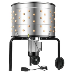 VEVOR Chicken Plucker Machine, 25.6 in Drum, 1200W & 275RPM Electric Chicken Plucking Machine with 158 Soft Fingers & Transport Wheels, Stainless Steel Feather Remover for Processing 4 Chicks Once